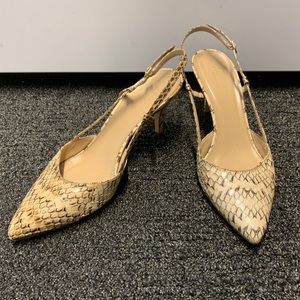 J. Crew Collection - Snakeskin Slingback Heels
